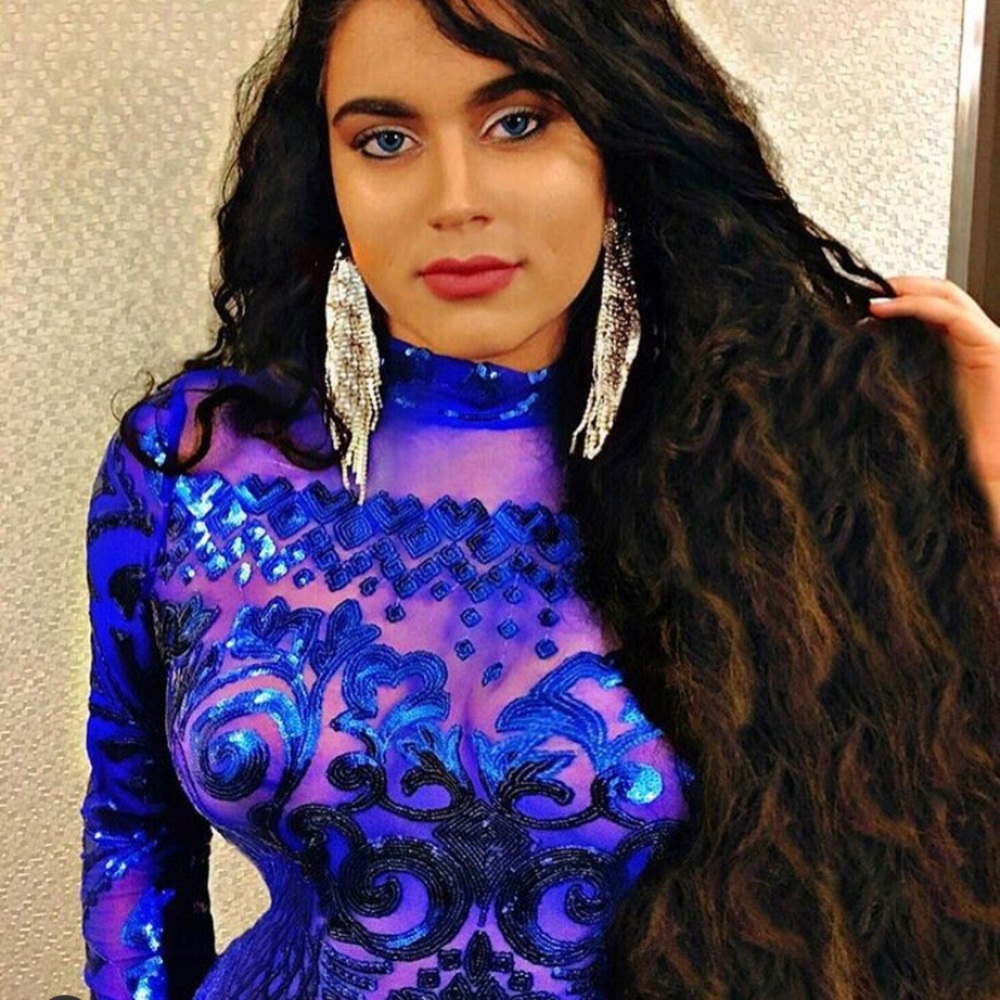 Shane Justin Sequin Bodycon Mesh Dress